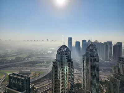 a view of a city with tall skyscrapers at SOLARTE Luxe - Marina Gate - Spectacular Pools with Marina Views in Dubai
