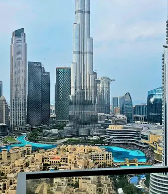 a view of a city with many tall buildings at BURJ ROYALE - Full Burj Khalifa & Fountain Views - LUXE Apartment in Dubai