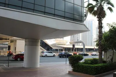 a view of a parking lot in a city at One bed apartment at a great location in Dubai Marina in Dubai