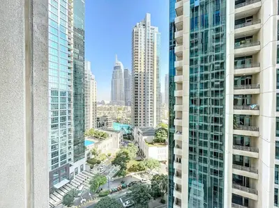 a view of a city with tall buildings at BLVD Central 2 - Studio Apartment in Downtown in Dubai