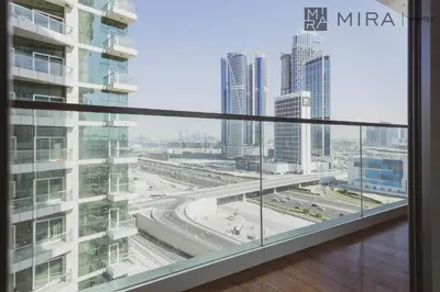 a view of the city from the balcony of a building at Mira Holiday Homes - Newly 2 bedroom with balcony in Business Bay in Dubai