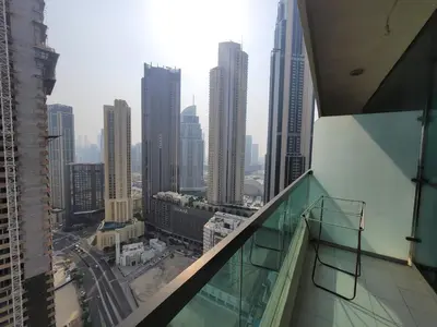 a view of a city from the top of a building at Damac Upper Crest - Blue Ocean Holiday Homes in Dubai