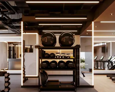 a room with a rack of pots and pans at Grand Millennium Business Bay in Dubai