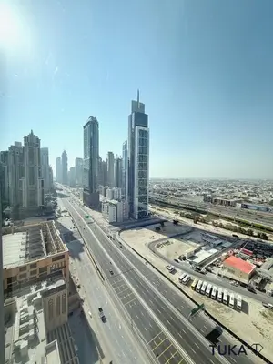 an aerial view of a city with a highway at 2BR Forte Tower 1 Downtown 3mn Burj Khalifa in Dubai