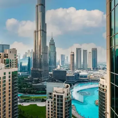 King 1BR Apartment With Burj Khalifa & Fountain View