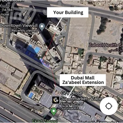 a rendering of a map of a construction site at Amazing 2BR Home Burj Khalifa View Steps Walk to DubaiMall in Dubai
