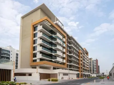 a rendering of a building at Pool Views 1BR Close to Major Landmarks in Azizi Riviera 18, Al Merkadh by Deluxe Holiday Homes in Dubai