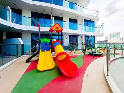 a playground on the upper deck of a cruise ship at Arjan Bright Studio w Resort Amenities Samana PV by Vibel in Dubai