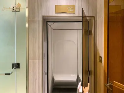 a bathroom with a white toilet in a room at CHIC Sea View 2Bhk 4pax in Dubai