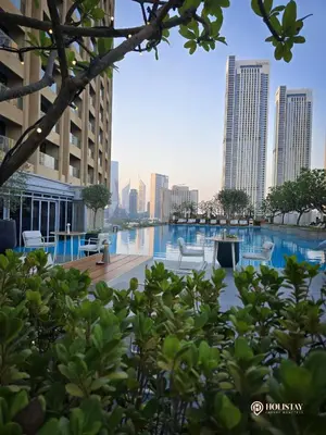 a view of the city skyline from the hotel at Kempinski Central Avenue Residence 1BR- Direct access to Dubai Mall in Dubai