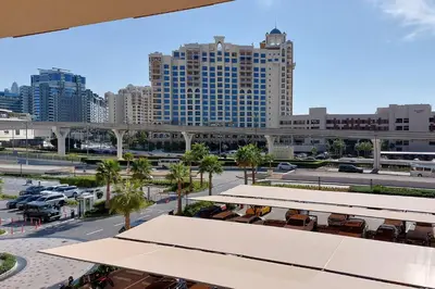 a view of a city skyline with buildings at Octopus - Iconic Palm Studio With Views in Dubai