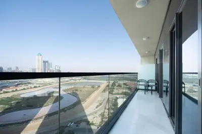 an office building with a view of the city at Keyrock Aykon Tower, Business Bay - Pool & Gym in Dubai