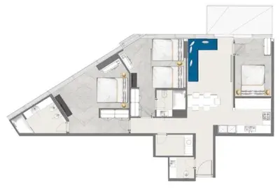 a floor plan of a house at Elite Royal Apartment - Panoramic Burj Khalifa View - Sky Edition - Luxurious - Zacharyas in Dubai