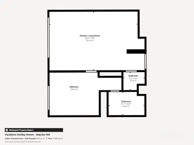 a floor plan of a house at Mag Eye 900 - One Bedroom with Downtown Dubai View in Dubai
