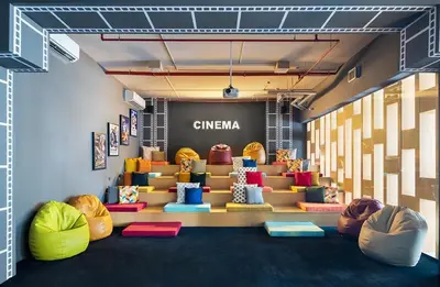 a store with colorful chairs in a room at Pure Voyage Town Square in Dubai