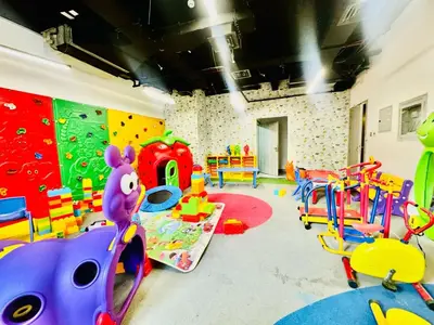 a play room with many different colored toys in it at Bab al qarya in Dubai