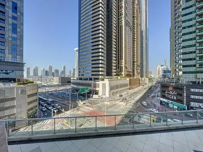 a view of a city with many tall buildings at Torch Tower - One Bed with Skyline View in Marina in Dubai