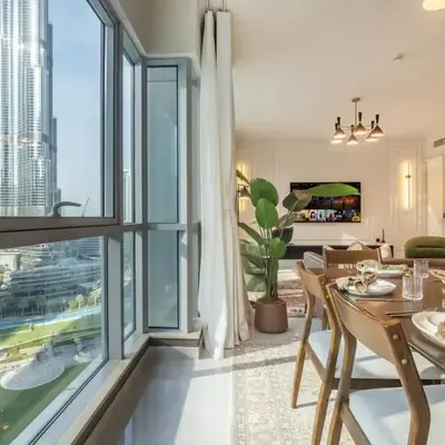 2-Bedroom Apartment with Full Burj Khalifa & Opera House Views Just 9 Min Walk to Dubai Mall!