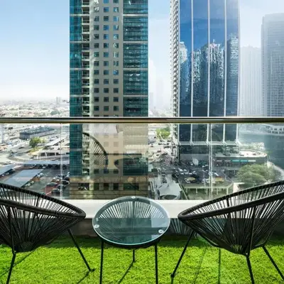 Stylish JLT Studio Lake View PoolMarina Walk