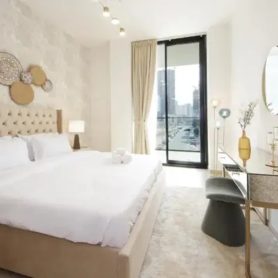 Modern 2 bedroom in Binghatti Crescent JVC- Truebleu vacation homes