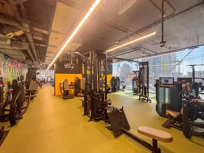 a gym with lots of equipment in a building at Frank Porter - MBL Royal in Dubai