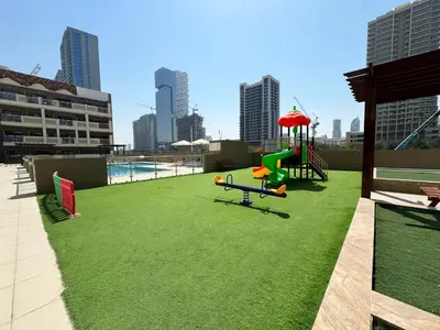 a playground on the roof of a building at Modern & Stylish Studio Retreat in Dubai