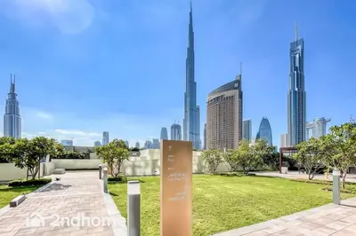 a view of a city skyline with tall buildings at Downtown Views 1 - Direct Access to Dubai Mall in Dubai