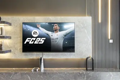 a flat screen tv hanging on a wall at Luxury 1-Bedroom, High-Floor, Skyline Views in Dubai