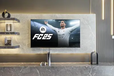 a flat screen tv hanging on a wall at Luxury 1-Bedroom, High-Floor, Skyline Views in Dubai