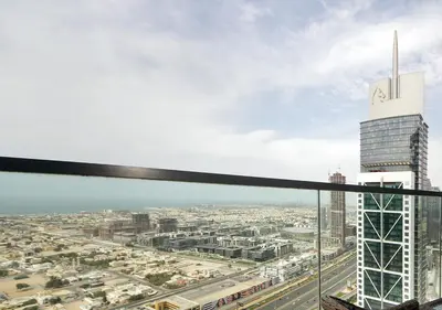 a view of a city from the top of a building at The Perfect Stay Paramount Business Bay 2BR in Dubai