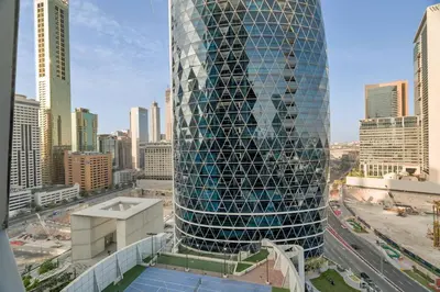 a view of a tall building in a city at GuestReady - Upscale living near Downtown Dubai in Dubai