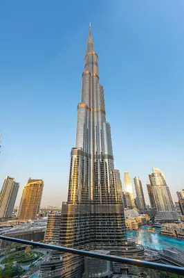 a view of the burj khalifa tallest building in the world at Venetian - Stay at Address Opera with Burj & Fountain views in Dubai