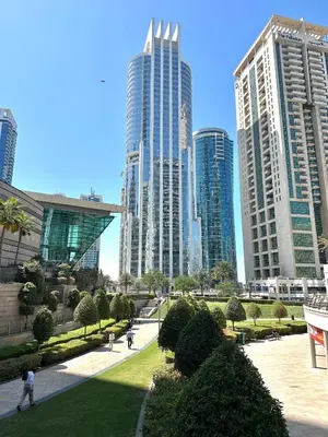 a view of a city with tall buildings at Lake City Tower in Dubai