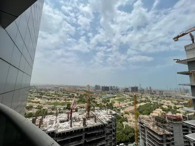 a view of a city from a building under construction at Ultra Luxury Chic 2Bed in Dubai in Dubai