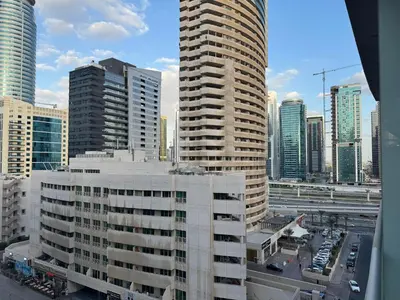 a view of a city skyline with tall buildings at Prime Location Dubai Marina Apartment in Dubai