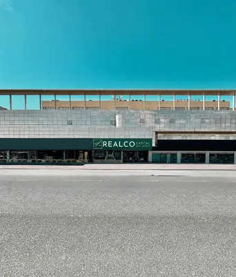 a building with a sign that reads realeccoco at Al Manara Premium Deluxe Sheikh Zayed View Studio in Dubai