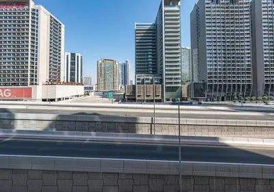 a view of a city with tall buildings at Luxurious Studio in Downtown Dubai in Dubai
