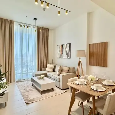 Modern 1br W Calm Interiors Jvc Dubai