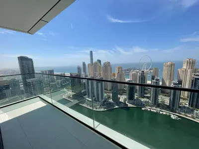 a view of the city from the top of a building at Vida Dubai Marina Apartment at Prime Location in Dubai