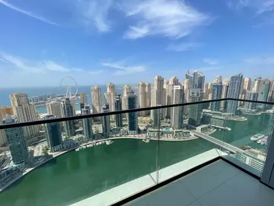 a view of the city from the top of a building at Vida Dubai Marina Apartment at Prime Location in Dubai
