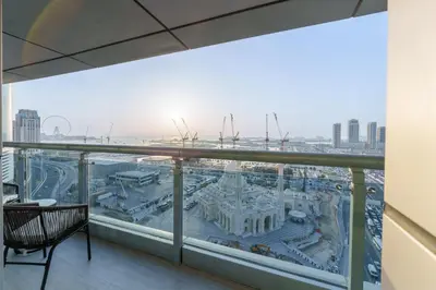 a view from the balcony of a building at Daniels 2BR at Princess Tower with Sea View in Dubai