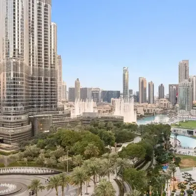 Burj Khalifa & Fountain From Your Balcony Near Dubai Mall & Metro