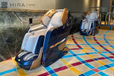 two pieces of luggage sitting on top of a floor at Mira Holiday Homes - Newly and modern 1 bedroom with lake view in JLT in Dubai
