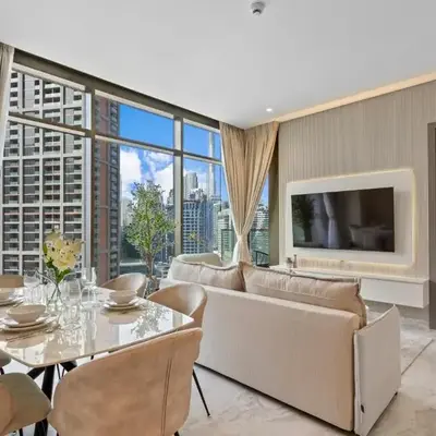Sleek 1Bedroom with Burj Khalifa view in Peninsula