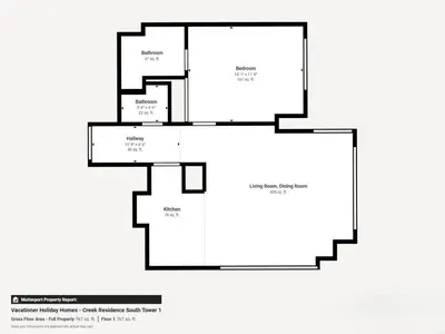 a floor plan of a house at Creek Residences - One Bedroom with Creek View in Dubai
