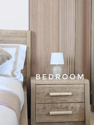 a bed with a nightstand with a lamp on it at Modern Luxury Fully Furnished 1BH Apartment in Binghatti Luna JVC - Easy Access to JBR, Circle Mall & Dubai Hills Mall in Dubai