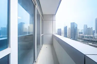an empty building with a view of the city at Charming Stay by Dubai Marina in Dubai
