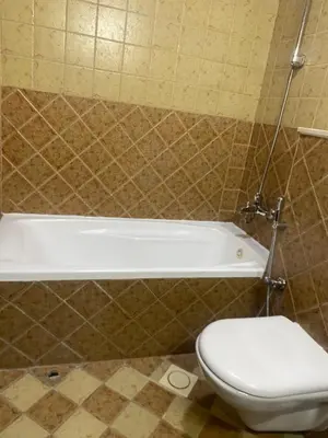 a bathroom with a toilet and a bath tub at Dorm&GO in Dubai