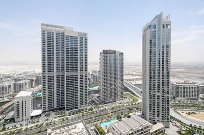 an aerial view of a city with tall buildings at Frank Porter - Harbour Views T1 in Dubai