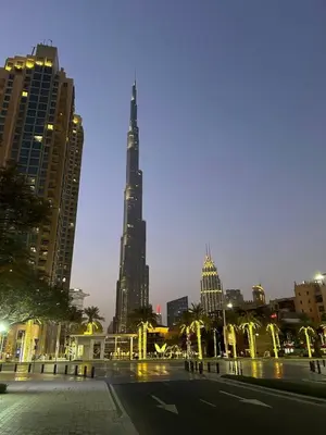 a view of a city with a tall building at Cozy 1BR Apart Downtown Burj Khalifa and Dubai Mall in Dubai